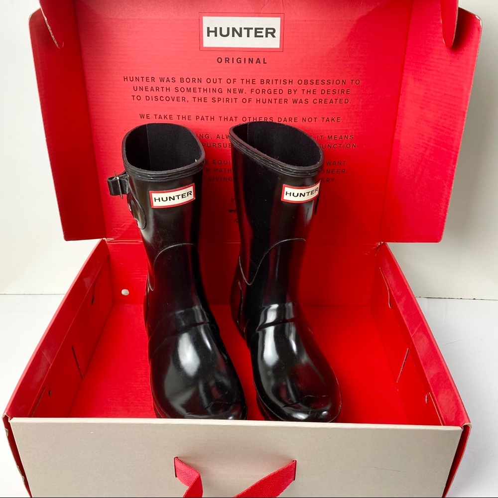Original Black Glossy Short Hunter Boots